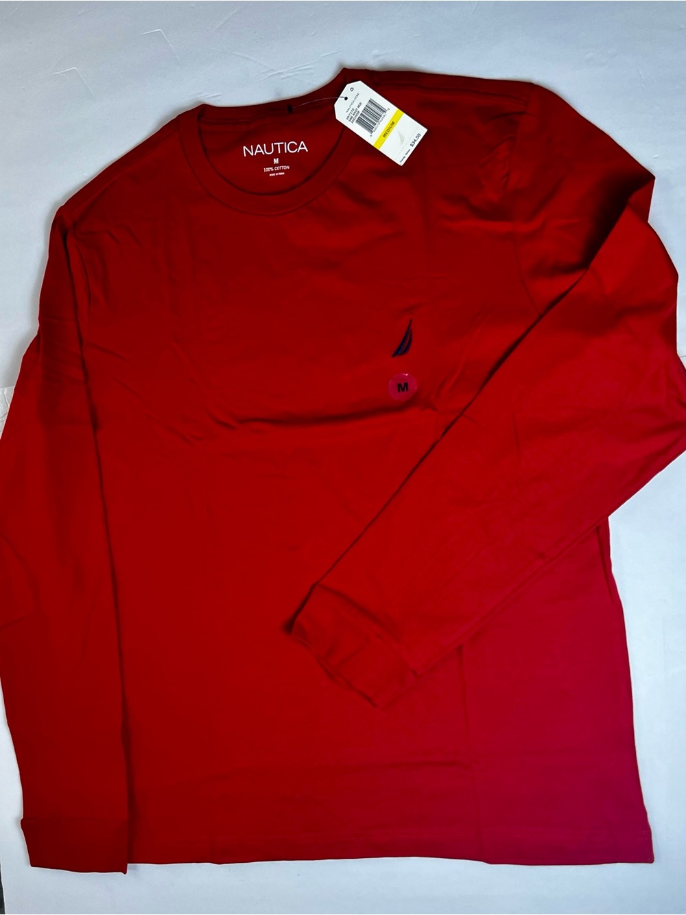 Nautica NWT Red Long-Sleeve Tee M $15 - Picture 3 of 10